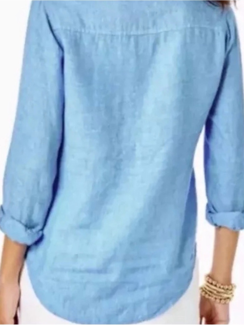 Lily Pulitzer Sea View Linen Button Down Top Size XL - Picture 2 of 6